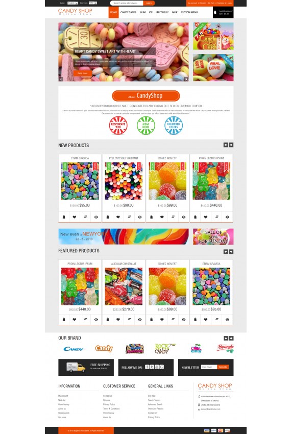 Plantilla de Candy Shop Responsive